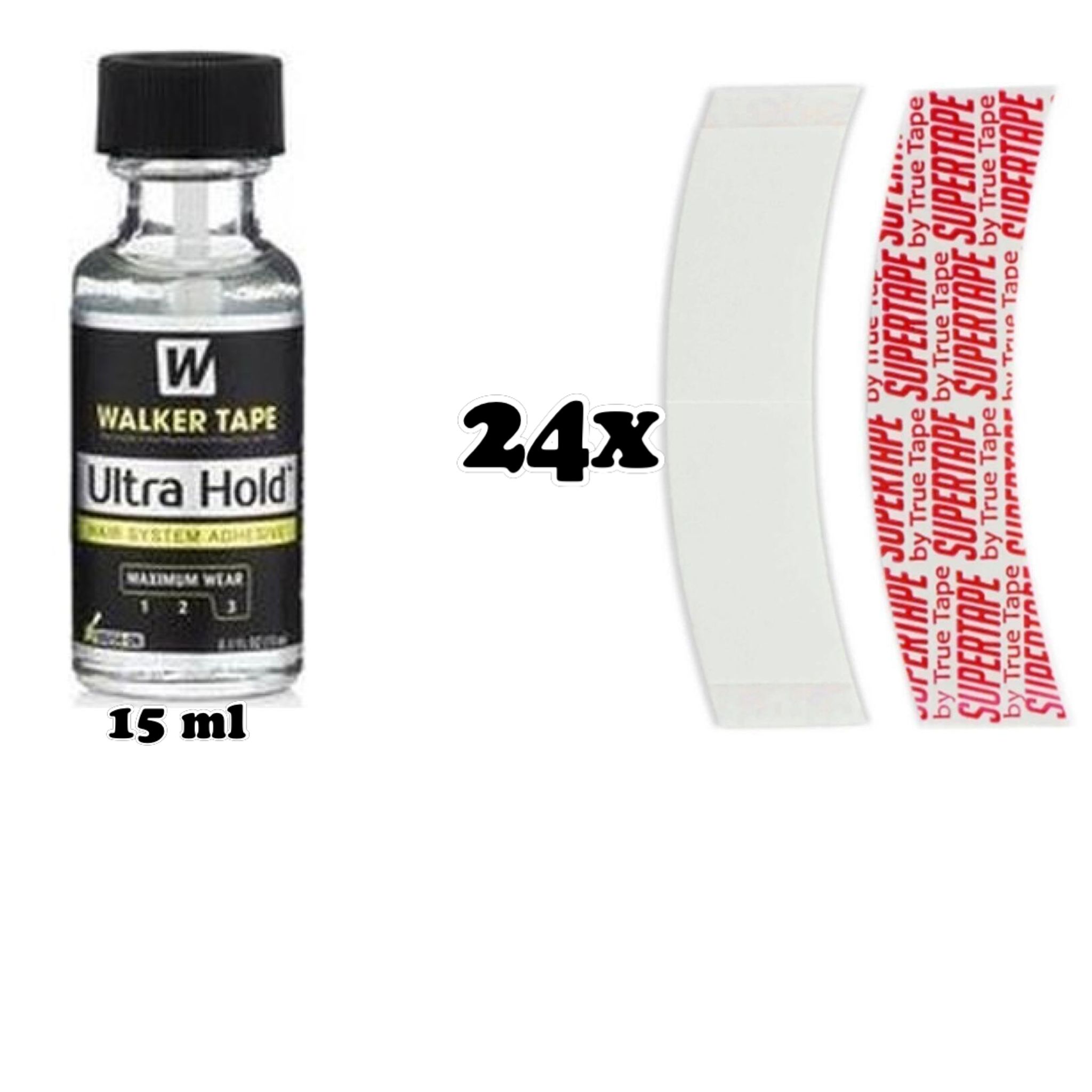 Ultra Hold Protez Saç Yapıştırıcısı 0,5 Fl Oz (15ml) + Super Tape Protez Saç Bandı C Contour 24 LÜ